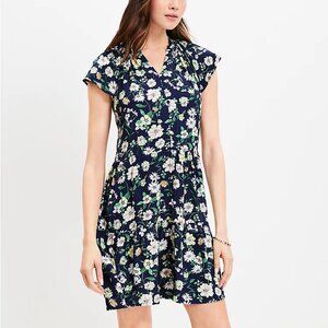 Loft - Floral Flutter Tiered Swing Dress